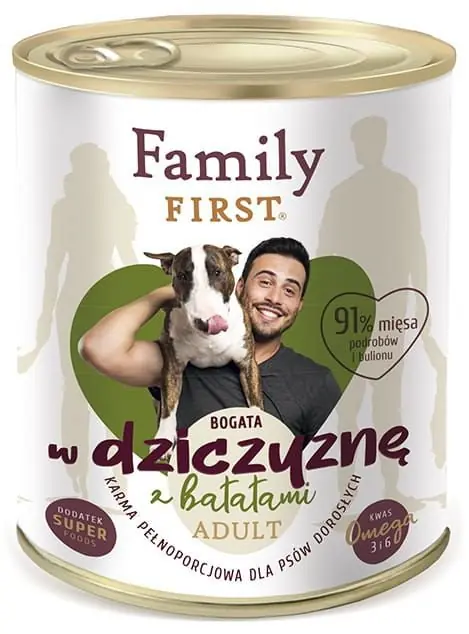 Family First dla psów dorosłych, bogata w dziczyznę z batatami Tylko dziś