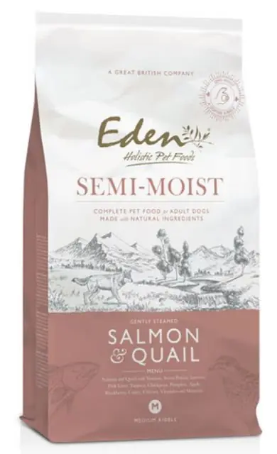 Ostatnie sztuki Eden Semi-Moist półwilgotna karma dla psów dorosłych wszystkich ras z 60% łososia i przepiórki