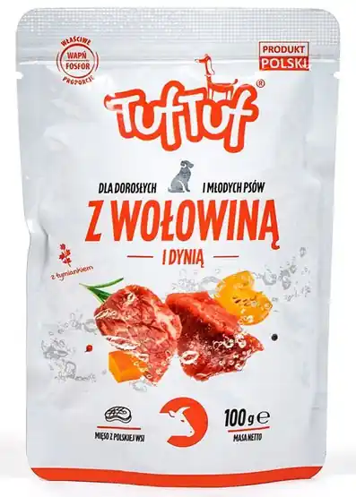 TUF TUF Wołowina z dynią i ziemniakami dla psa saszetka 100g Szybka wysyłka