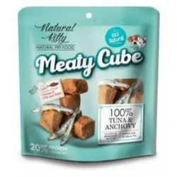 Zamów dziś Natural Kitty Meaty Cube przysmak dla psa lub kota tuńczyk z anchois 60g