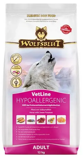Dostępne od ręki Wolfsblut Dog VetLine Hypoallergenic dla dorosłych psów z koniem i słodkimi ziemniakami przy nietolerancjach pokarmowych