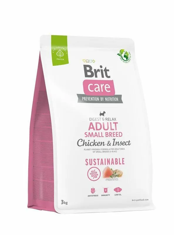 Niska cena! Brit Care Dog Sustainable Adult Small Breed Chicken & Insect owady i kurczak dla dorosłych psów małych 1–10kg Ostatnie sztuki