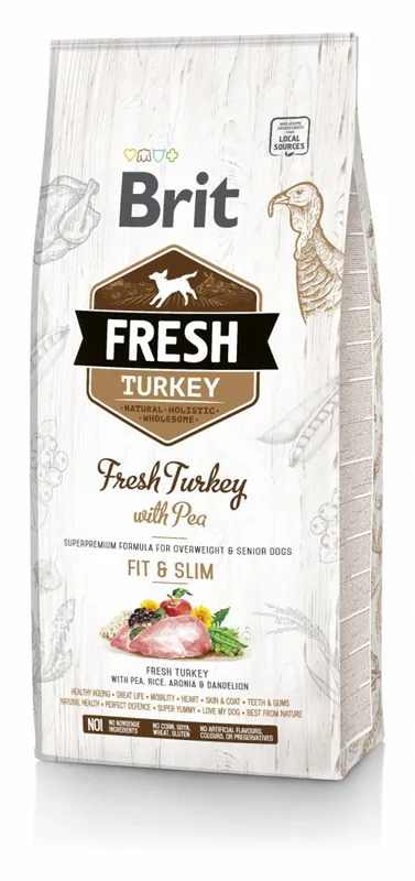 Kup online Brit Fresh indyk z groszkiem dla dorosłych psów o niskiej aktywności, psów z nadwagą, psów starszych