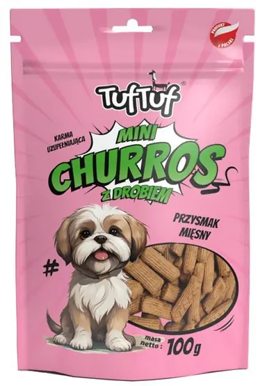 Tani TUF TUF Mini Churros mięsny przysmak dla psa 100g