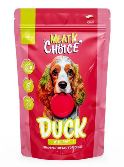 Ekspresowa dostawa Pokusa Meaty Choice Duck With Beet smaczki treningowe dla psa kaczka z burakiem 200g