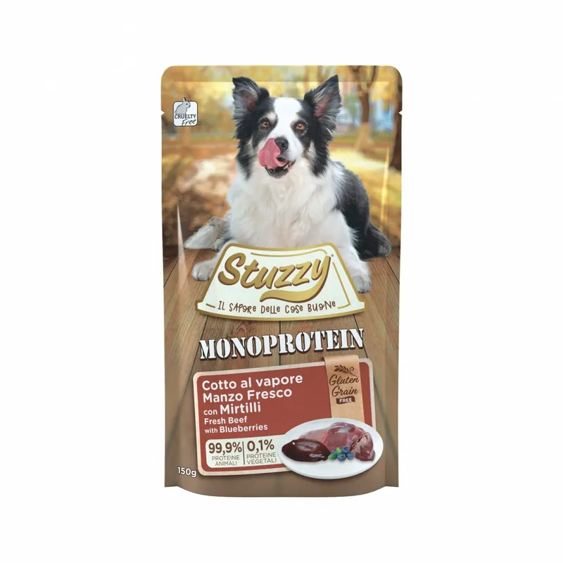 Stuzzy Monoproteinowa karma mokra dla psa świeża wołowina z borówką w pasztecie 150g Tylko dziś