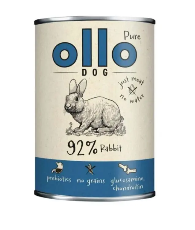 Ollo Pure Rabbit 400g wysokomięsna, hipoalergiczna i lekkostrawna karma mokra dla psa z królikiem 400g Ekspresowa dostawa