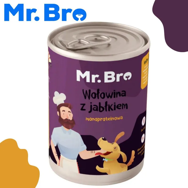Zniżka Mr. Bro Monoprotein wołowina z jabłkiem puszka dla psa