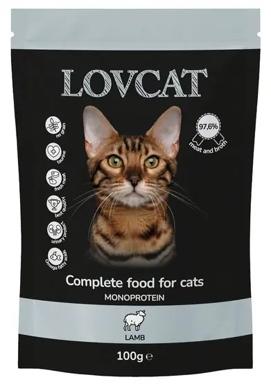 Kup online Lovcat Pure Lamb monoproteinowa saszetka dla kota bez zbóż, glutenu i ziaren 100g