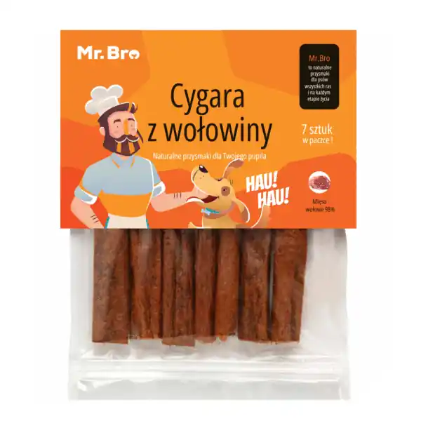 Mr.Bro Cygara Z Wołowiny Przysmak Dla Psa 175g Ostatnie sztuki