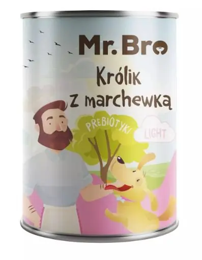Wyprzedaż Mr. Bro Light z królikiem i marchewką oraz probiotykami 400g