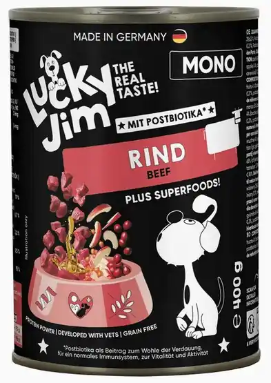 Obniżka ceny Lucky Jim Mono Adult Wołowina monoproteinowa bezzbożowa puszka 400g
