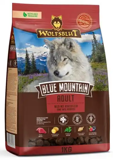 Wybór klientów Wolfsblut Dog Blue Mountain Adult Bezzbożowa karma dla psów dorosłych z dziczyzną i ziemniakami 1kg