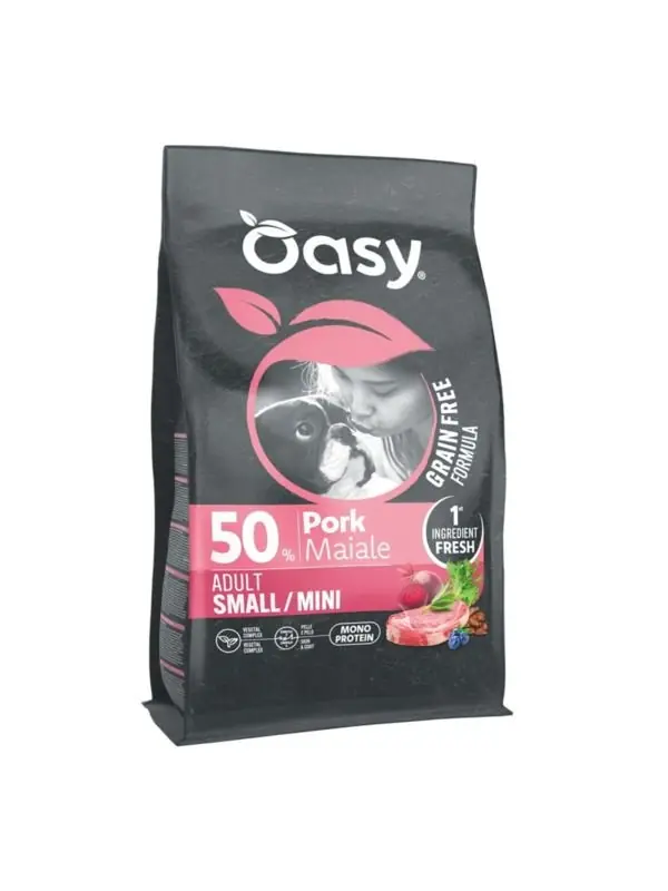 Oasy GrainFree Monoprotein Adult S/Mini bezbożowa karma z wieprzowiną dla dorosłych psów małych ras Ekspresowa dostawa