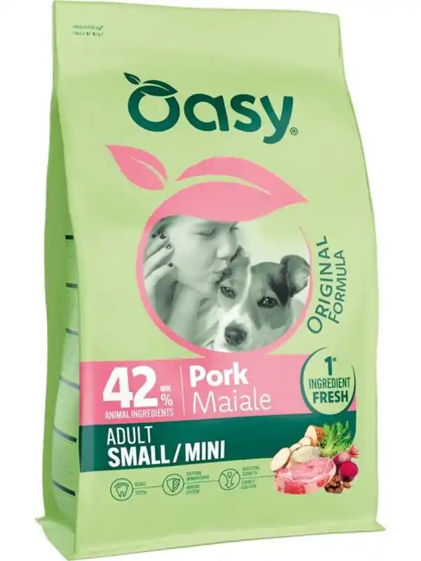 Oasy Original Dog Adult S/Mini karma dla dorosłych psów małych ras z wieprzowiną Szybka dostawa