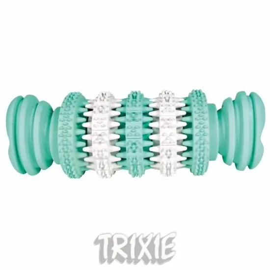Taniej Trixie Mintfresh Bone, Natural Rubber Zabawka gumowy wałek z miętą 11cm